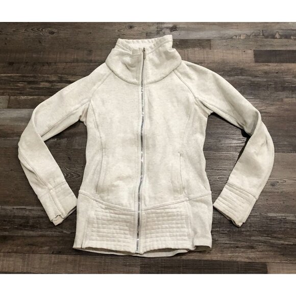 Lululemon Jackets & Blazers - Lululemon Radiant Jacket II Heathered Light Ivory Gray Size 6